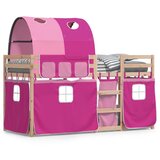 vidaXL Pograd z zavesami roza 75x190 cm trdna borovina | Shoptok.si