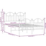  Metalni okvir kreveta uzglavlje i podnožje bijeli 120x190 cm | shoptok.hr