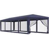 Šator za zabave s 10 mrežastih bočnih zidova plavi 3x12 m HDPE | shoptok.hr