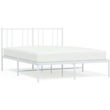 vidaXL Kovinski posteljni okvir z vzglavjem bel 120x200 cm | Shoptok.si