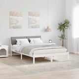  Okvir kreveta s uzglavljem Bijela i svijetlosiva 135 x 190 cm | shoptok.hr