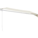 vidaXL Zložljiva tenda krem 4x3 m blago in aluminij | Shoptok.si