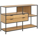 Livetastic Crna/u prirodnoj boji biblioteka u dekoru hrasta 114x78x35 cm Seaford – Cijene