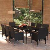  9-dijelni vrtni blagovaonski set s jastucima crni | shoptok.hr