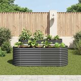  Vrtna sadilica od pocinčanog čelika 240 x 80 x 81 cm siva | shoptok.hr