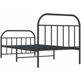  Metalni okvir kreveta uzglavlje i podnožje crni 100x190 cm | shoptok.hr