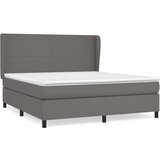 Krevet s oprugama i madracem sivi 160x200 cm od umjetne kože | shoptok.hr