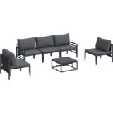 vidaXL Vrtna sedežna garnitura 6 pcs Antracitna Jeklo | Shoptok.si