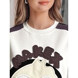 DStreet Bluza damska oversize z naszywkami CUTE MAKEX biała | Shoptok.si
