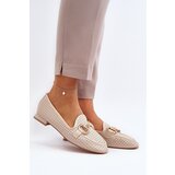 Boto Women's flat-heeled moccasins with beige decoration Iluvana | shoptok.hr