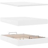 vidaXL Otomanski posteljni okvir z vzmetnico bel 140x200 cm um. usnje | Shoptok.si