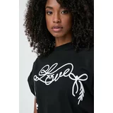 Pinko Bombažna kratka majica ženska, črna barva, 103138 A1XD