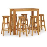  7-dijelni vrtni barski set od masivnog bagremovog drva Smeđa 120 cm table length | shoptok.hr