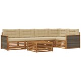 vidaXL Zunanja garnitura za sedenje z blazino 6 pcs Naravna in bež, (5000282048) | Shoptok.si