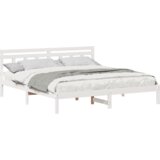  Krevetna konstrukcija Bijelo 160 cm x 200 cm Masivna borovina | shoptok.hr
