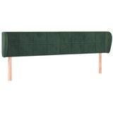 vidaXL Vzglavje z ušesi temno zeleno 203x23x78/88 cm žamet | Shoptok.si