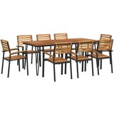  9-dijelni vrtni blagovaonski set od bagremovog drva i metala | shoptok.hr