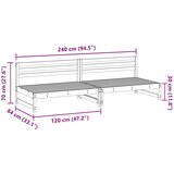  Vrtna srednja sofa Masivna borovina Voskan Rjava, (5000270918) | Shoptok.si