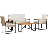  Set vanjskog namještaja 4 pcs Bež i krem bijela poliratan | shoptok.hr