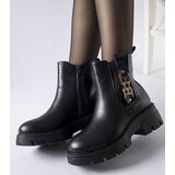 Gemre Black Massive Ankle Boots with Decorative Buckle Nuovo | shoptok.hr