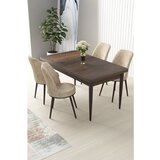 Hanah home Nil - Baroque, Cream BaroqueCream Dining Table & Chairs Set (5 Pieces) | ePonuda.com