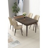 Hanah home Set Trpezarijski sto i 4 stolice Nile, krem-smeđa | Eponuda.ba
