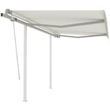 Maison Chic Ročno zložljiva tenda - Senčniki s stebrički 3x2,5 m krem, (22038538) | Shoptok.si