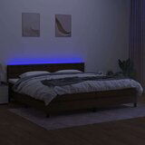  Krevet box spring s madracem LED tamnosmeđi 200x200 cm tkanina | shoptok.hr