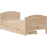vidaXL Posteljni okvir z vzglavjem 100x200 cm trdna borovina, (21321659) | Shoptok.si