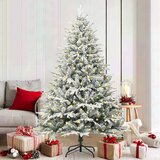  Umjetna božićna jelka s lampicama Zelena 180 cm PVC i PE | shoptok.hr