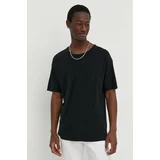 American Vintage Bombažna kratka majica moški, črna barva