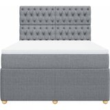  Krevet box spring s madracem svjetlosivi 140x200 cm od tkanine | shoptok.hr