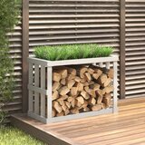 vidaXL Zunanje držalo za polena belo 108x52x74 cm trdna borovina, (21036183) | Shoptok.si