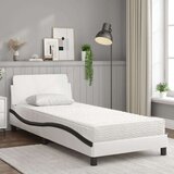 vidaXL Krevet s madracem bijeli-crni 90 x 190 cm od umjetne kože | shoptok.hr