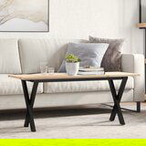 vidaXL Klubska mizica X okvir 110x40x45 cm trdna borovina lito železo Cene