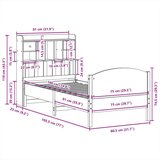  Knjižna postelja brez vzmetnice vošč. rjava 75x190 cm borovina, (21653678) | Shoptok.si