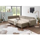 MID.YOU TABURE, tekstil, leseni material peščene barve | Shoptok.si