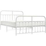 Metalni okvir kreveta uzglavlje i podnožje bijeli 135 x 190 cm | shoptok.hr