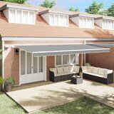 vidaXL Senčnik z Bela 6 × 3,5 m Kovina | Shoptok.si