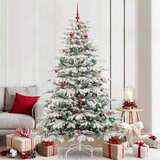 vidaXL Umjetno božićno drvce s nogom Bijelo 210 cm PE i PVC | shoptok.hr