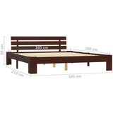  Posteljni okvir temno rjav iz trdne borovine 160x200 cm, (20643195) | Shoptok.si