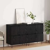 vidaXL Komode 2 pcs Crni hrast 120 x 35 x 70 cm Konstruirano drvo | shoptok.hr