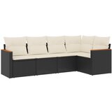  The Living Store Vrtna sedežna garnitura 5-delna z blazinami črn poli ratan - Vrtna Sedežna Garniture, (21452887) | Shoptok.si