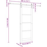 vidaXL klizna vrata s hardverskom opremom 78x202 cm od čiste borovine | shoptok.hr