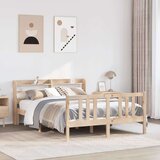 vidaXL Okvir za krevet s uzglavljem 135 x 190 cm od masivne borovine | shoptok.hr