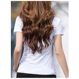 Dewberry 73369 Womens Collar Detailed Lycra Flexible T-Shirt-WHITE | Shoptok.si