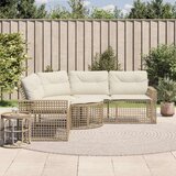 vidaXL Vrtna sofa L-oblika sa jastucima i tabureom bež od poliratana | shoptok.hr