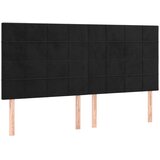 Maison Chic Posteljno vzglavje - Vzglavna omarica 4 kosa črn 90x5x78/88 cm žamet, (22077085) Cene