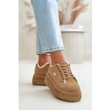 Boto Women's Insulated Sneakers On Chunky Sole With Gold Detail Brown Lotira | Shoptok.si