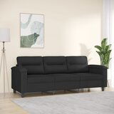 The Living Store Kavč trosed črn 180 cm tkanina iz mikrovlaken - Trosed, (21661487) | Shoptok.si